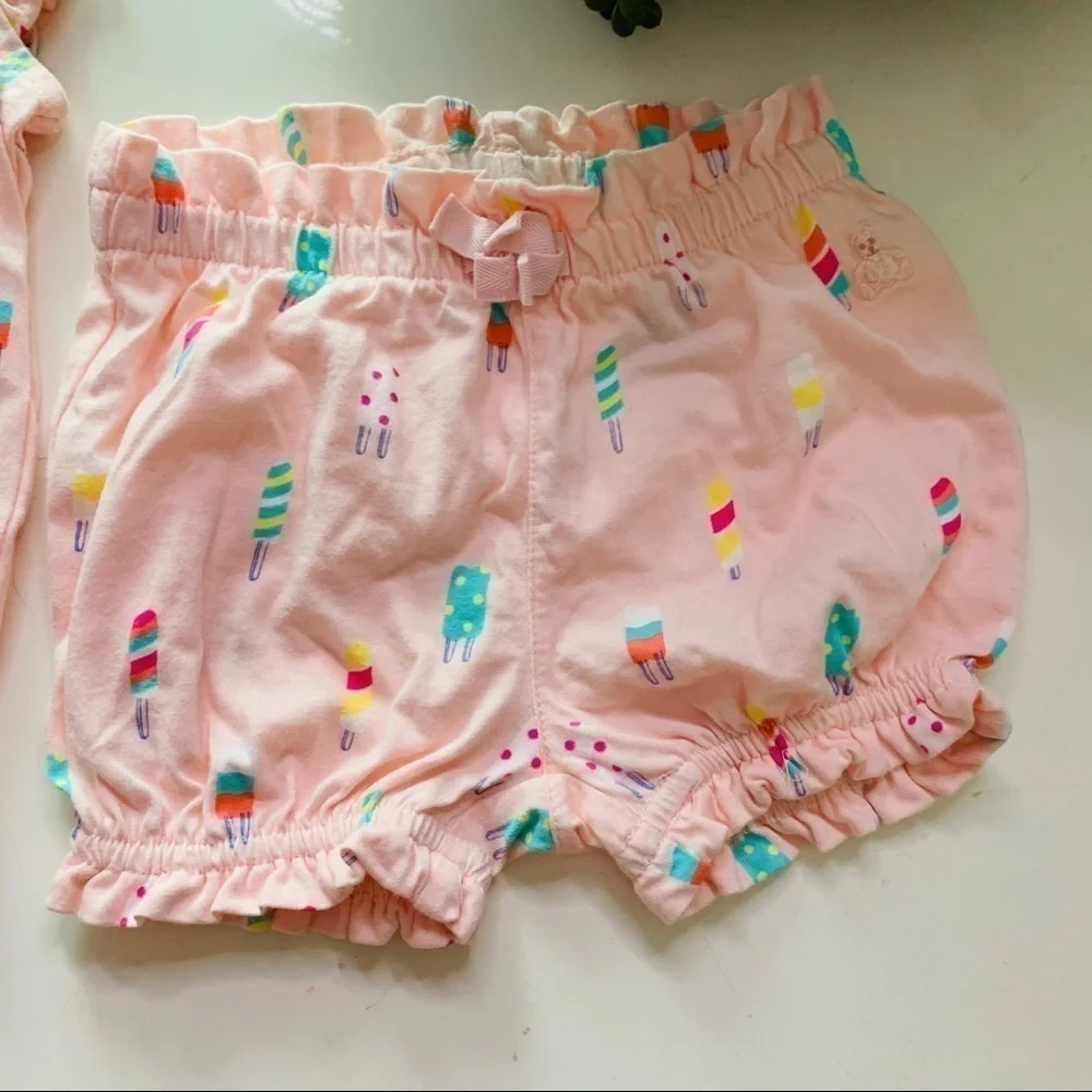Baby Gap Summer pink popsicle onesie shorts 3-6 m